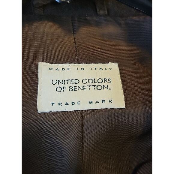 United Colors of Benetton Wool Chocolate Brown LS Blazer Women's Size 42 Medium - Picture 8 of 9